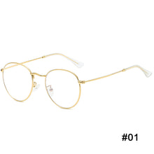 Load image into Gallery viewer, Art Style Anti-blue Light Flat Glasses Metal Frame Glasses Blocking Filter Computer Glasses Transparent Glasses