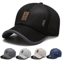 Load image into Gallery viewer, Men Baseball Cap Outdoor Sun Hat Breathable Mesh Peaked Cap Sunscreen Cap Adjustable Cotton Casual Cap