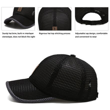 Load image into Gallery viewer, Men Baseball Cap Outdoor Sun Hat Breathable Mesh Peaked Cap Sunscreen Cap Adjustable Cotton Casual Cap