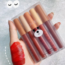 Load image into Gallery viewer, 5pcs/set Velvet Lip Gloss Matte Lip Gloss Long Lasting Moisture Lip Gloss Lipstick Lips Makeup Cosmetic