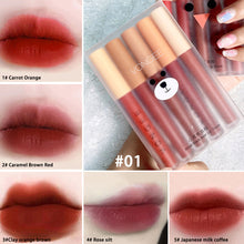 Load image into Gallery viewer, 5pcs/set Velvet Lip Gloss Matte Lip Gloss Long Lasting Moisture Lip Gloss Lipstick Lips Makeup Cosmetic
