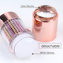 Load image into Gallery viewer, Nail Art Double Head Stamp Nail Art Pattern Transfer Tool 3cm Nail Silicone Head with Manicure Scraper Kits