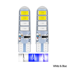 Load image into Gallery viewer, 2Pcs Car LED Lamp Dual Color T10 5630 8smd Flash Lamp T10 Silicone Lamp Bulb Accessories