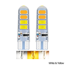 Load image into Gallery viewer, 2Pcs Car LED Lamp Dual Color T10 5630 8smd Flash Lamp T10 Silicone Lamp Bulb Accessories