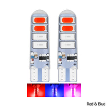 Load image into Gallery viewer, 2Pcs Car LED Lamp Dual Color T10 5630 8smd Flash Lamp T10 Silicone Lamp Bulb Accessories