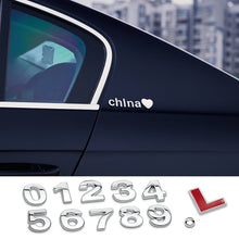 Load image into Gallery viewer, 1Pc 3D Metal Sticker DIY Car Decals Lower Case Letter Number Stickers Waterproof Exterio Alphabet Customize For Motorcycle