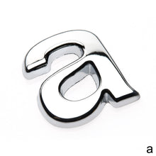 Load image into Gallery viewer, 1Pc 3D Metal Sticker DIY Car Decals Lower Case Letter Number Stickers Waterproof Exterio Alphabet Customize For Motorcycle