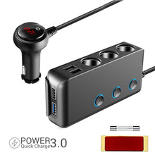 Load image into Gallery viewer, 120W Car Cigarette Lighter Distributor QC3.0 Quick Charge Splitter 4 USB LED Voltage Display 12V/24V Universal Power Adapter