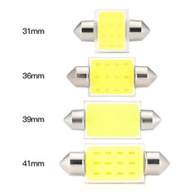 Load image into Gallery viewer, 10Pcs White COB C5W Car Auto Festoon Dome Interior LED Lights Lamp Map Roof Reading Bulb Plate lamps Bulb DC12V 31/36/39/41MM