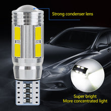 Load image into Gallery viewer, 2Pcs T10 Car W5W 5730 10SMD Led Bulb Reverse Signal Light Reading Lamps 12V 6500K Auto Wedge Side License Plate Light Trunk Lamps