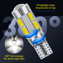 Load image into Gallery viewer, 2Pcs T10 Car W5W 5730 10SMD Led Bulb Reverse Signal Light Reading Lamps 12V 6500K Auto Wedge Side License Plate Light Trunk Lamps
