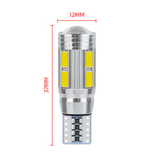 Load image into Gallery viewer, 2Pcs T10 Car W5W 5730 10SMD Led Bulb Reverse Signal Light Reading Lamps 12V 6500K Auto Wedge Side License Plate Light Trunk Lamps