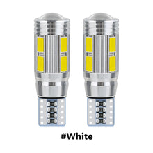 Load image into Gallery viewer, 2Pcs T10 Car W5W 5730 10SMD Led Bulb Reverse Signal Light Reading Lamps 12V 6500K Auto Wedge Side License Plate Light Trunk Lamps