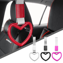 Load image into Gallery viewer, JDM Heart-shaped Car Interior Lanyard Subway Train Bus Pull Ring White Handle Strap Charm Car Drift Rear Bumper Warning Loop