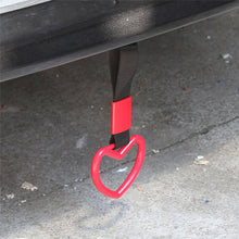 Load image into Gallery viewer, JDM Car Drift Rear Bumper Warning Loop Heart-shaped Car Interior Lanyard Black Handle Strap Charm Subway Train Bus Pull Ring