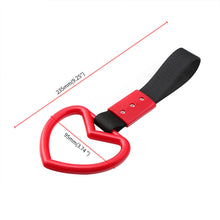 Load image into Gallery viewer, JDM Car Drift Rear Bumper Warning Loop Heart-shaped Car Interior Lanyard Black Handle Strap Charm Subway Train Bus Pull Ring