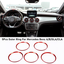 Load image into Gallery viewer, 5Pcs Auto Car Air Conditioner Vent Outlet Sticker Knob Trim Cover Decoration Ring For Mercedes Benz A/B/GLA/CLA