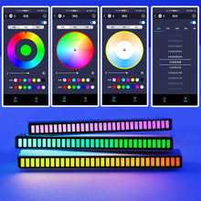 Load image into Gallery viewer, RGB Sound Control Rhythm Ambient Light 32LED Colorful Strip Light Rechargeable Bar Car Computer Home Audio Music Atmosphere Lamp