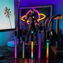 Load image into Gallery viewer, RGB Sound Control Rhythm Ambient Light 32LED Colorful Strip Light Rechargeable Bar Car Computer Home Audio Music Atmosphere Lamp