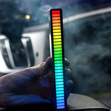 Load image into Gallery viewer, RGB Sound Control Rhythm Ambient Light 32LED Colorful Strip Light Rechargeable Bar Car Computer Home Audio Music Atmosphere Lamp