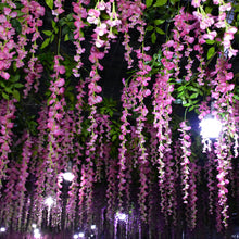 Load image into Gallery viewer, 12Pcs 110cm Artificial Decoration Vivid Vine Creeper Green Leaf for Home Wedding Decor DIY Hanging Garland Artificial Flowers