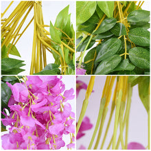 Load image into Gallery viewer, 12Pcs 110cm Artificial Decoration Vivid Vine Creeper Green Leaf for Home Wedding Decor DIY Hanging Garland Artificial Flowers