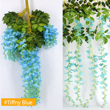 Load image into Gallery viewer, 12Pcs 110cm Artificial Decoration Vivid Vine Creeper Green Leaf for Home Wedding Decor DIY Hanging Garland Artificial Flowers
