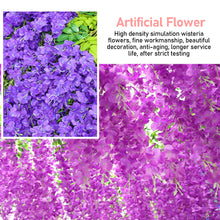 Load image into Gallery viewer, 110cm Artificial Wisteria Decoration Vivid Vine Creeper Green Leaf for Home Wedding Decor DIY Hanging Garland Artificial Flowers