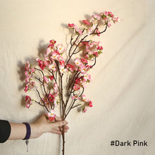 Load image into Gallery viewer, Artificial Cherry Blossom Flower Tall Fake Peach Cherry Flower Arrangement for Home Wedding Decoration