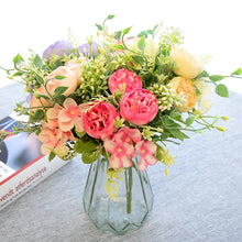 Load image into Gallery viewer, 3 Heads Rose Artificial Bouquet Bridal Flowers Wedding Party Silk Fake Flowers Home Room DIY Decor Marriage Decorations