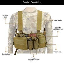 Load image into Gallery viewer, Nylon CS Match Wargame TCM Chest Rig Airsoft Tactical Vest Military Pack Magazine Pouch Holster Molle System Waist Men Swat Vest