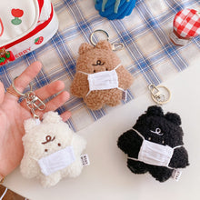 Load image into Gallery viewer, Cute Mini Bear with Mouth Mask Plush Toy Key Chain Bear Pendant Bag Backpack Decoration Key Ring Soft Stuffed Toy