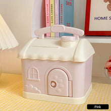 Load image into Gallery viewer, Cute Mini House Piggy Bank Money Box Coins Box with Lock Safe Cartoon Saving Pot Gift Table Room Decoration