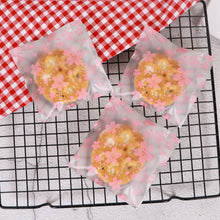 Load image into Gallery viewer, 100pcs Sakura Flower Snack Cookie Sealing Bag Self-Adhesive Wedding Birthday Party Candy Biscuit Packaging Gift Bag