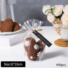 Load image into Gallery viewer, 50/100pcs Daisy Transparent Packaging Bags Bread Cookie Snack Storage Bag Christmas Apple Chocolate Candy Party Gift Bag
