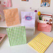 Load image into Gallery viewer, 5pcs/set Korean Style Colorful Plaid Kraft Paper Bag Flower Gift Pakage Bag Present Bag Table Organizing Bag