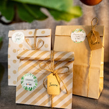 Load image into Gallery viewer, 10/30Sets Party Favor Gift Paper Bags with Sticker Ropes Treat Bags Candy Bag Chevron Polka Dot Bags Christmas Wedding Birthday Party Favors Supplies Gift Bags