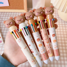 Load image into Gallery viewer, 10Color 0.5mm Student Cartoon Ballpoint Pen Cute Animal Colorful Pens Kids Diary Scrapbooking Drawing Stationary