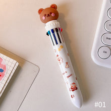 Load image into Gallery viewer, 10Color 0.5mm Student Cartoon Ballpoint Pen Cute Animal Colorful Pens Kids Diary Scrapbooking Drawing Stationary