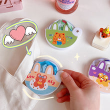 Load image into Gallery viewer, Summer Cartoon Handheld Round Fan Portable Fan with Handle Mini Folding Foldable Fan School Home Use Fan