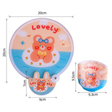 Load image into Gallery viewer, Summer Cartoon Handheld Round Fan Portable Fan with Handle Mini Folding Foldable Fan School Home Use Fan