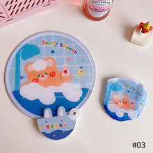 Load image into Gallery viewer, Summer Cartoon Handheld Round Fan Portable Fan with Handle Mini Folding Foldable Fan School Home Use Fan