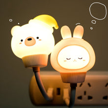 Load image into Gallery viewer, USB Plug Cartoon Animal Lamp Computer Mobile Power Charging USB Small Book Lamps LED Eye Protection Light Baby Breeding Kids Room Night Light