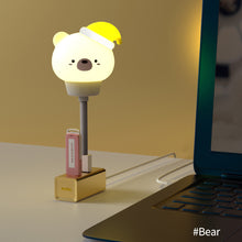 Load image into Gallery viewer, USB Plug Cartoon Animal Lamp Computer Mobile Power Charging USB Small Book Lamps LED Eye Protection Light Baby Breeding Kids Room Night Light