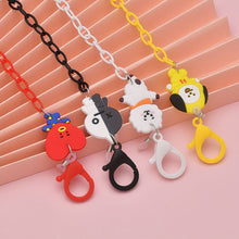 Load image into Gallery viewer, Korean Style BTS BT21 Unisex Cute Cartoon Mascot Acrylic Mask Lanyard Glasses Chain Mask Hanging Rope Sunglasses Anti-lost Necklace