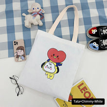 Load image into Gallery viewer, Korean BTS BT21 Cartoon Printed Canvas Tote Large Capacity Bag Fashion Shoulder Bag Ladies Canvas Bags