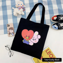 Load image into Gallery viewer, Korean BTS BT21 Cartoon Printed Canvas Tote Large Capacity Bag Fashion Shoulder Bag Ladies Canvas Bags