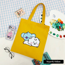 Load image into Gallery viewer, Korean BTS BT21 Cartoon Printed Canvas Tote Large Capacity Bag Fashion Shoulder Bag Ladies Canvas Bags