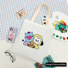 Load image into Gallery viewer, Korean BTS BT21 Cartoon Printed Canvas Tote Large Capacity Bag Fashion Shoulder Bag Ladies Canvas Bags