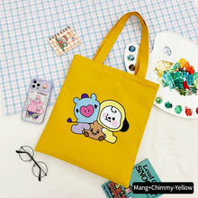 Load image into Gallery viewer, Korean BTS BT21 Cartoon Printed Canvas Tote Large Capacity Bag Fashion Shoulder Bag Ladies Canvas Bags